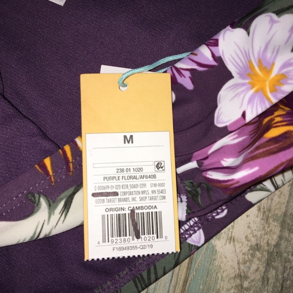 NWT Kona Sol Purple Floral Bikini Bottoms - Picture 8 of 8